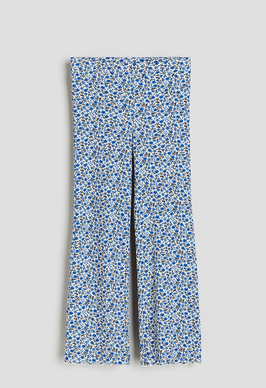 H&M - Flared leggings - blue floral