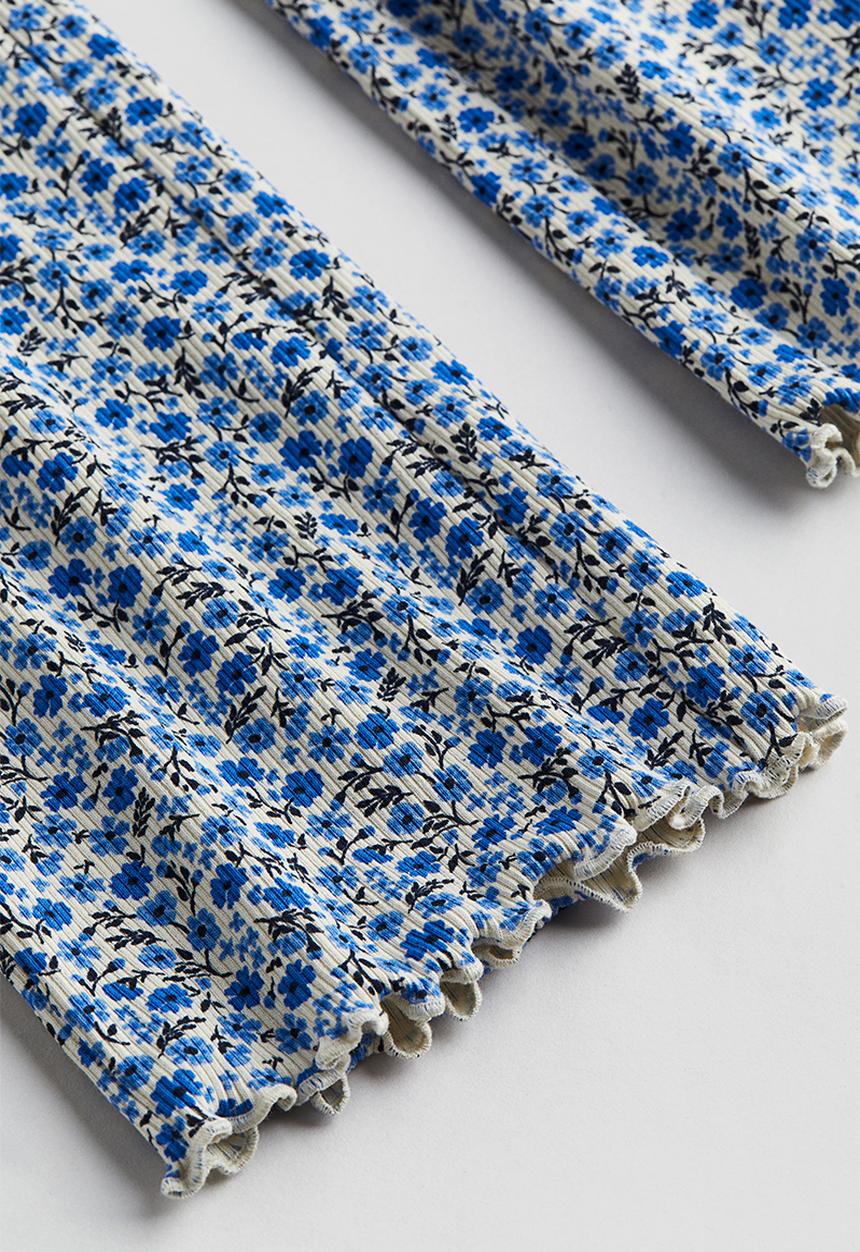 H&M - Flared leggings - blue floral
