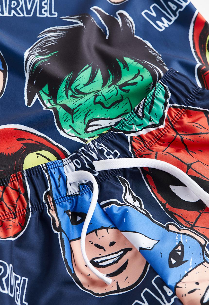H&M - Printed swim set - dark blue marvel comics