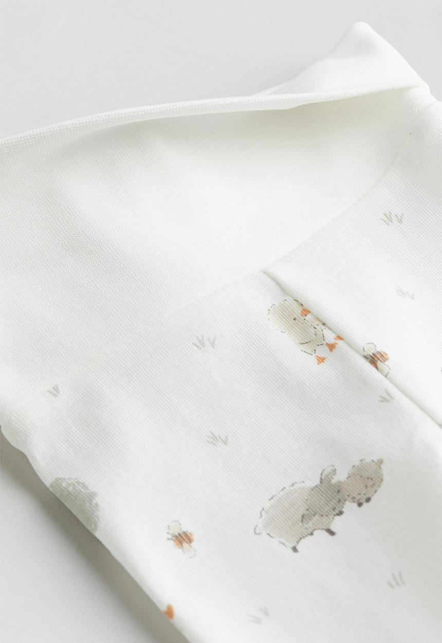 H&M - 2 piece cotton jersey set - white sheep