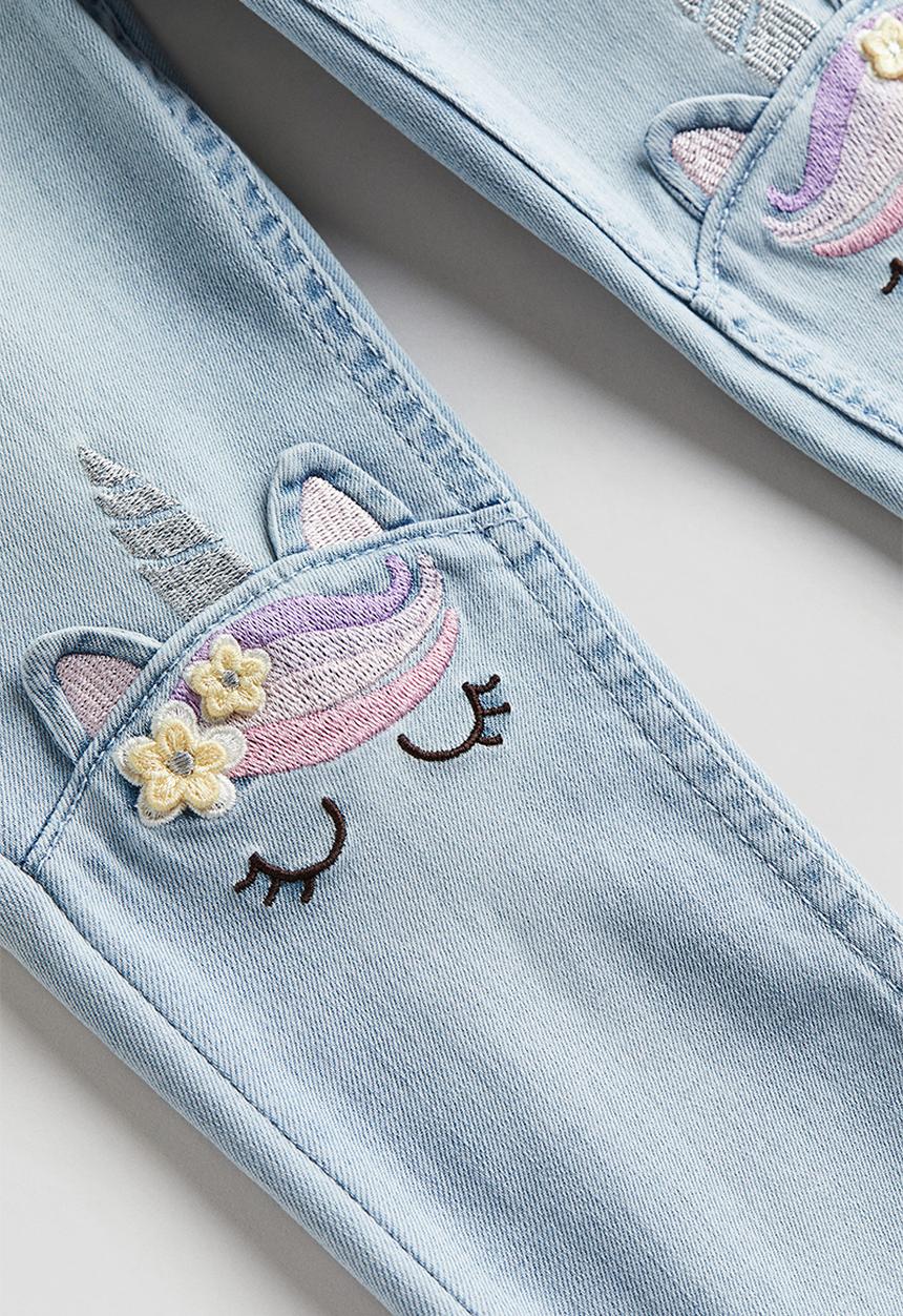 H&M - Jeggings - light denim blue unicorn