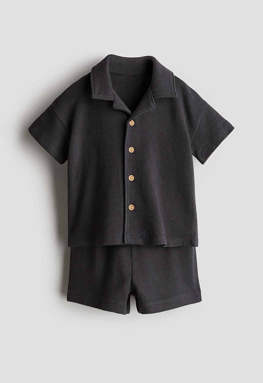 H&M - 2 piece cotton jersey set - charcoal