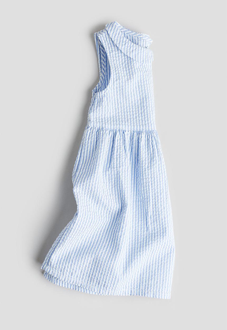 H&M - Cotton dress - light blue striped