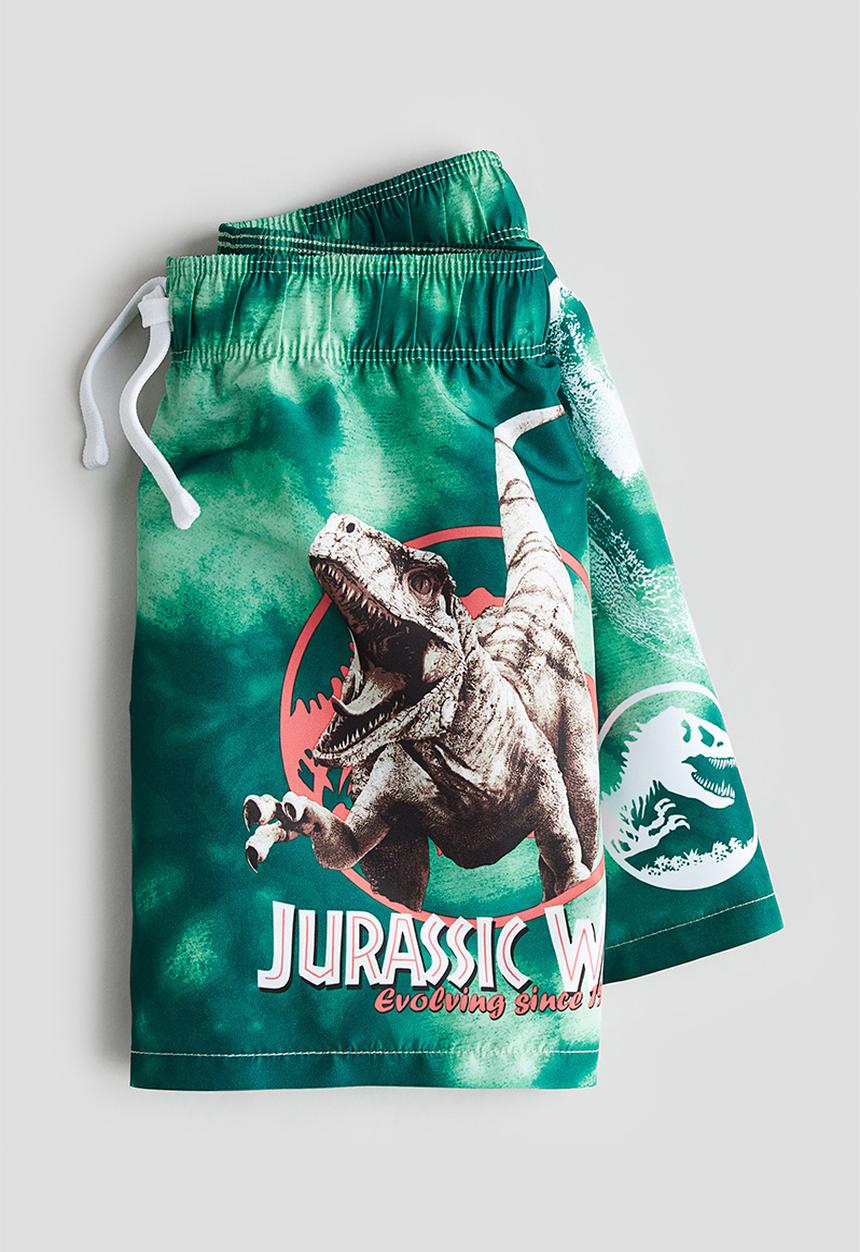 H&M - Printed swim shorts - green jurassic world 