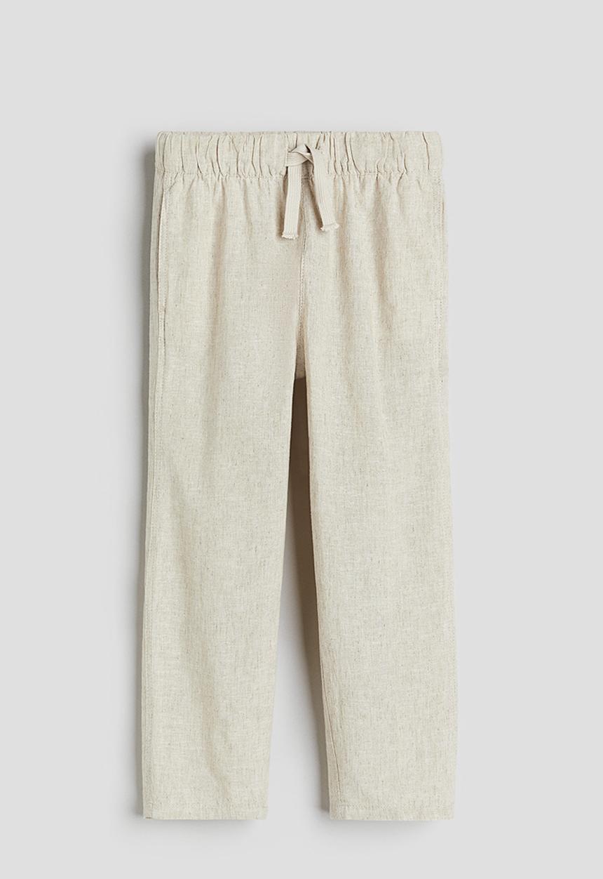 H&M - Linen-blend pull-on trousers - beige