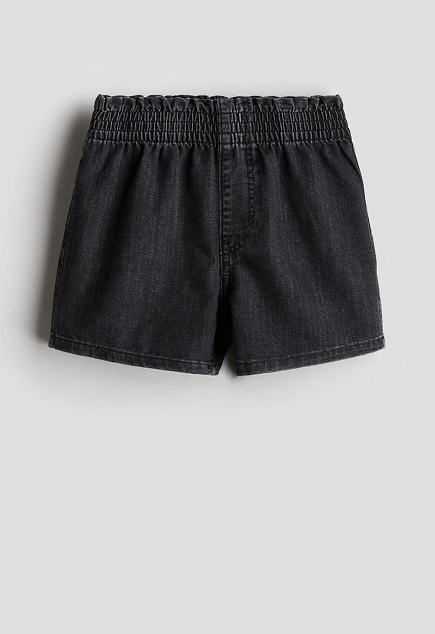 H&M - Loose fit denim shorts - black