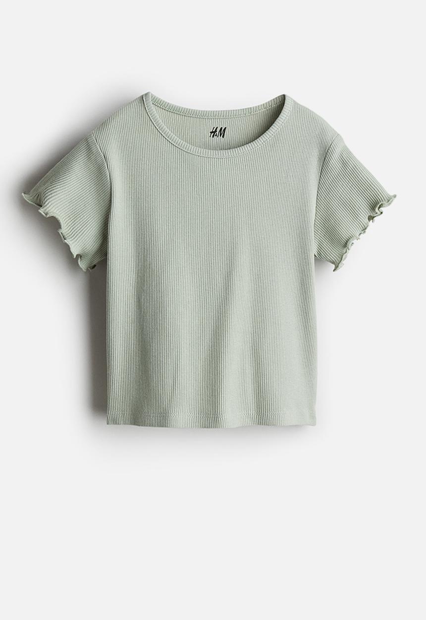 H&M - Ribbed jersey top - dusty green