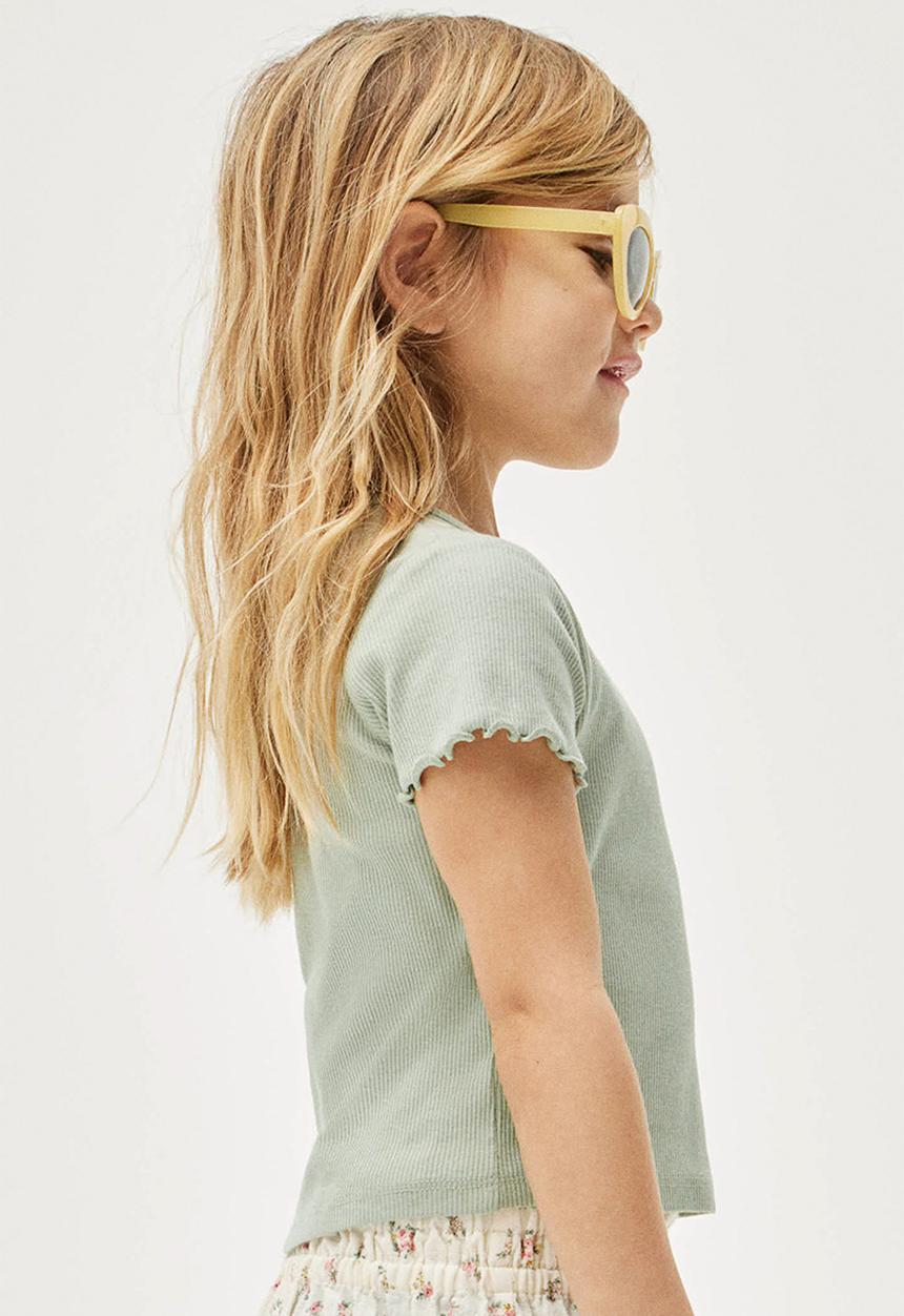 H&M - Ribbed jersey top - dusty green