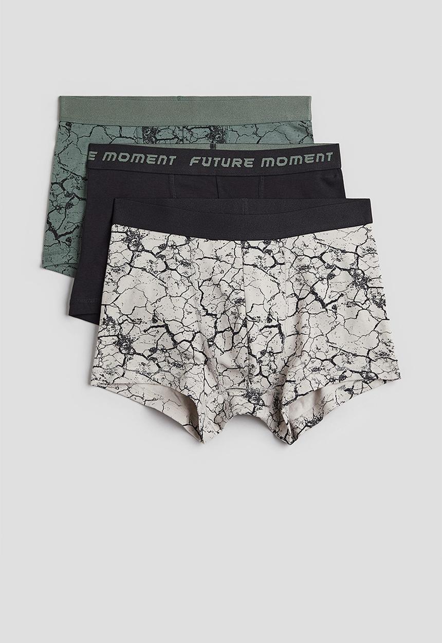 H&M - 3 pack boxer shorts - light greige patterned