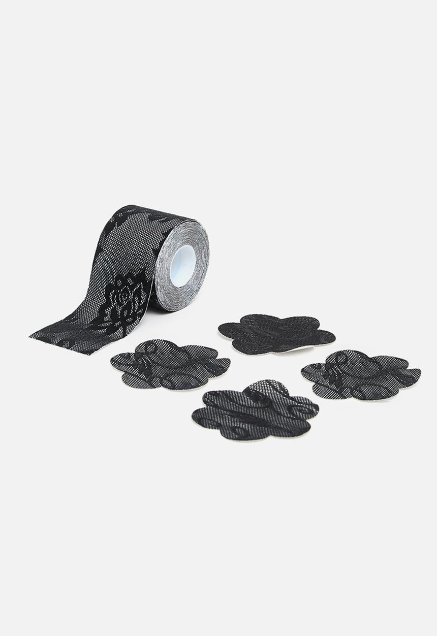 Easy Curves Shapewear - Body Tape + lace nipple covers - black