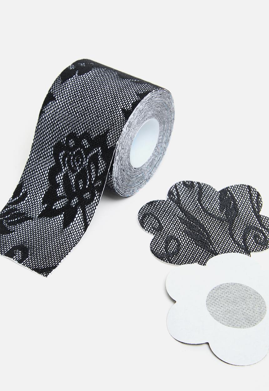 Easy Curves Shapewear - Body Tape + lace nipple covers - black