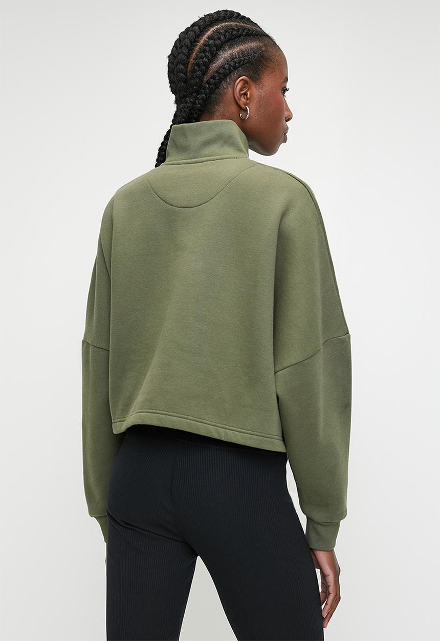 adidas Originals - Ess Half Zip Fl W - Olive Strata