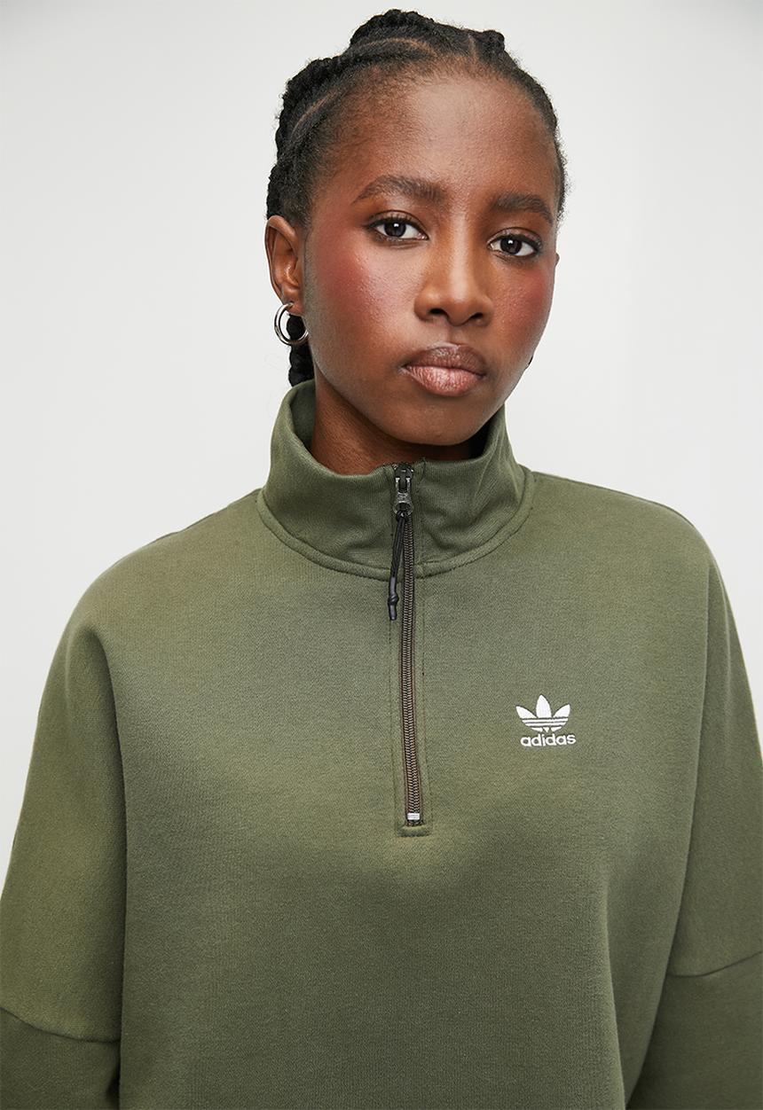 adidas Originals - Ess Half Zip Fl W - Olive Strata