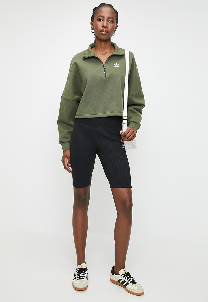 adidas Originals - Ess Half Zip Fl W - Olive Strata