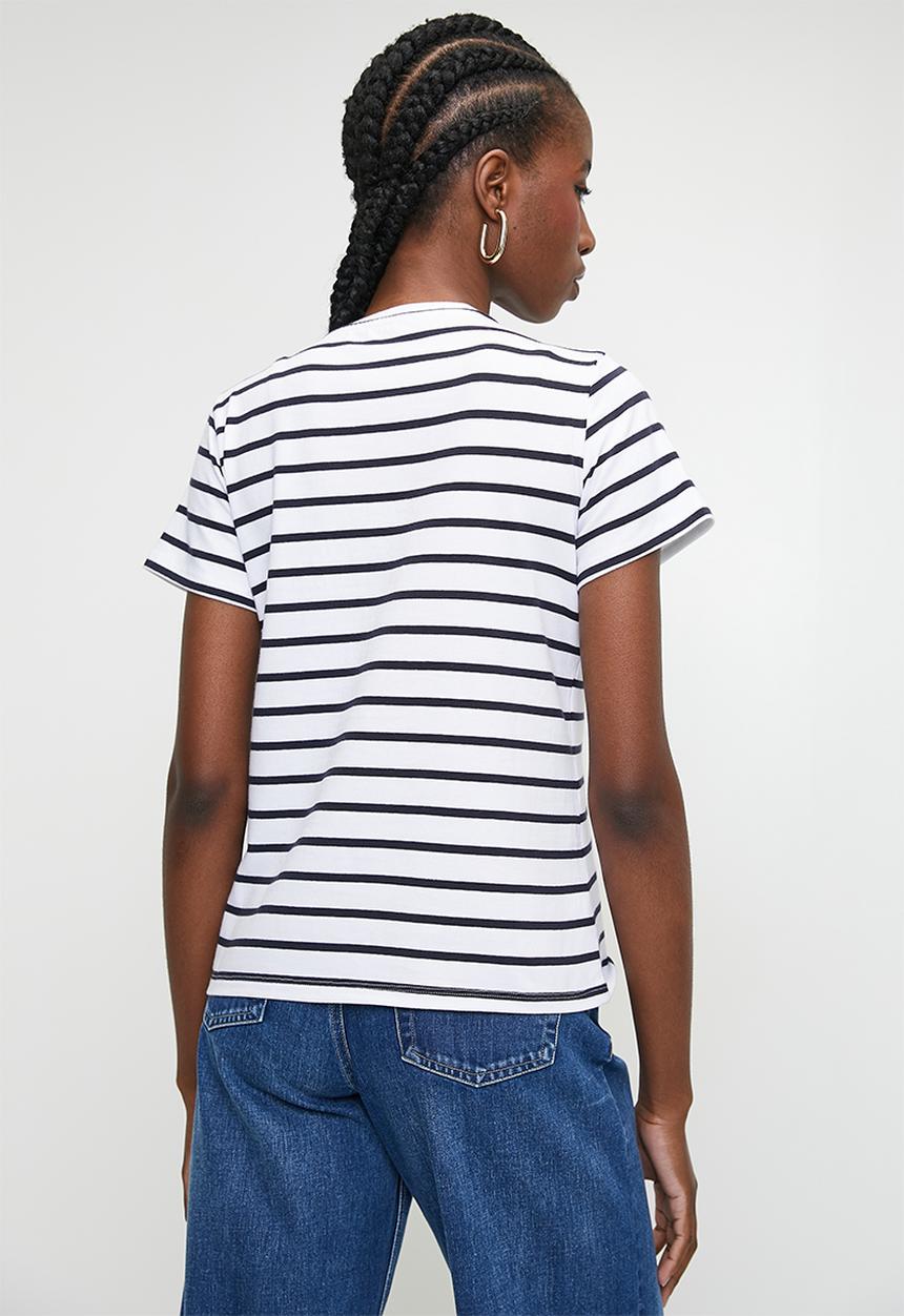 SISSY BOY - Lucille: Regular Fit Multi-Technique Logo Top - Navy & White