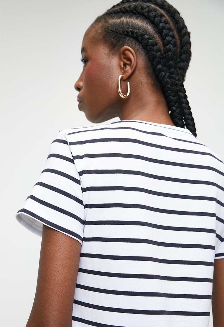 SISSY BOY - Lucille: Regular Fit Multi-Technique Logo Top - Navy & White