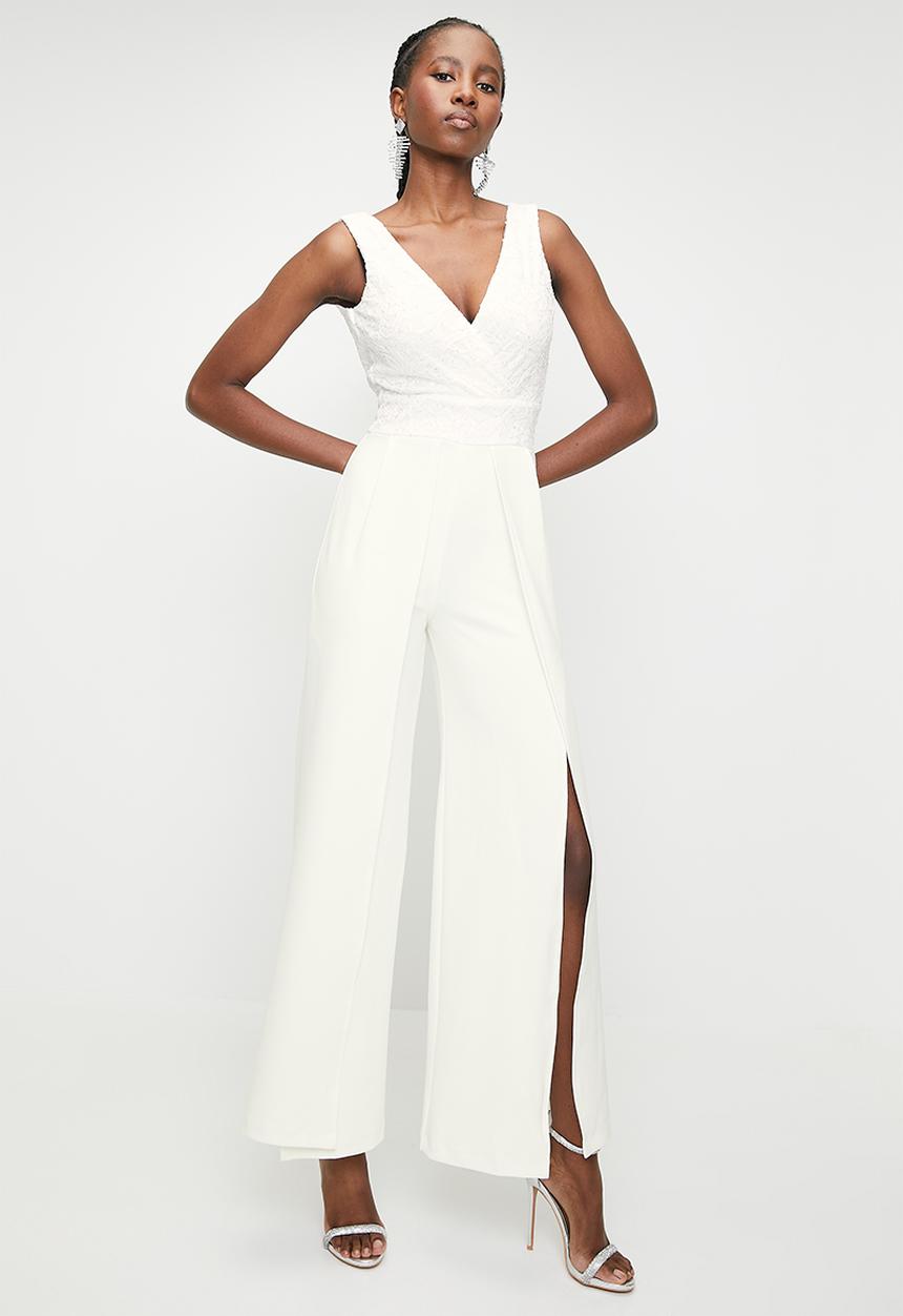 SISSY BOY - Heccers Glam : Jumpsuit With Wide Leg Pant  - Off White