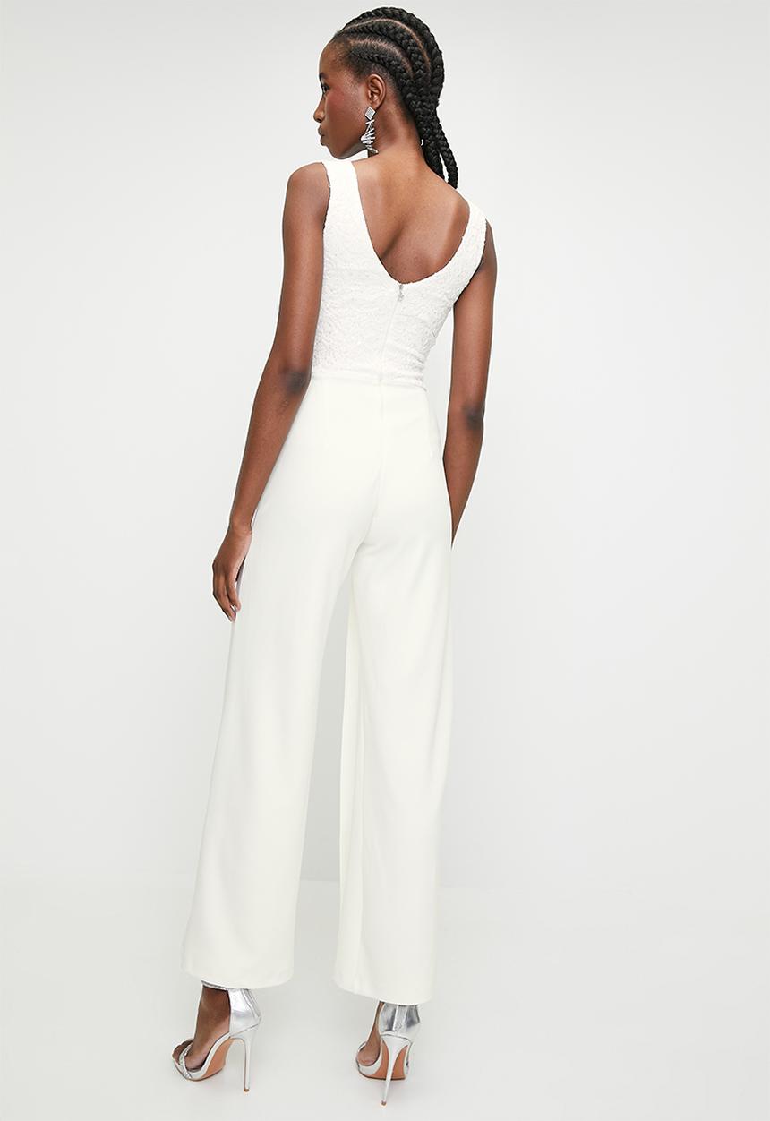 SISSY BOY - Heccers Glam : Jumpsuit With Wide Leg Pant  - Off White