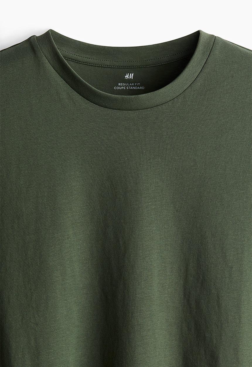 H&M - Regular fit t-shirt - khaki green