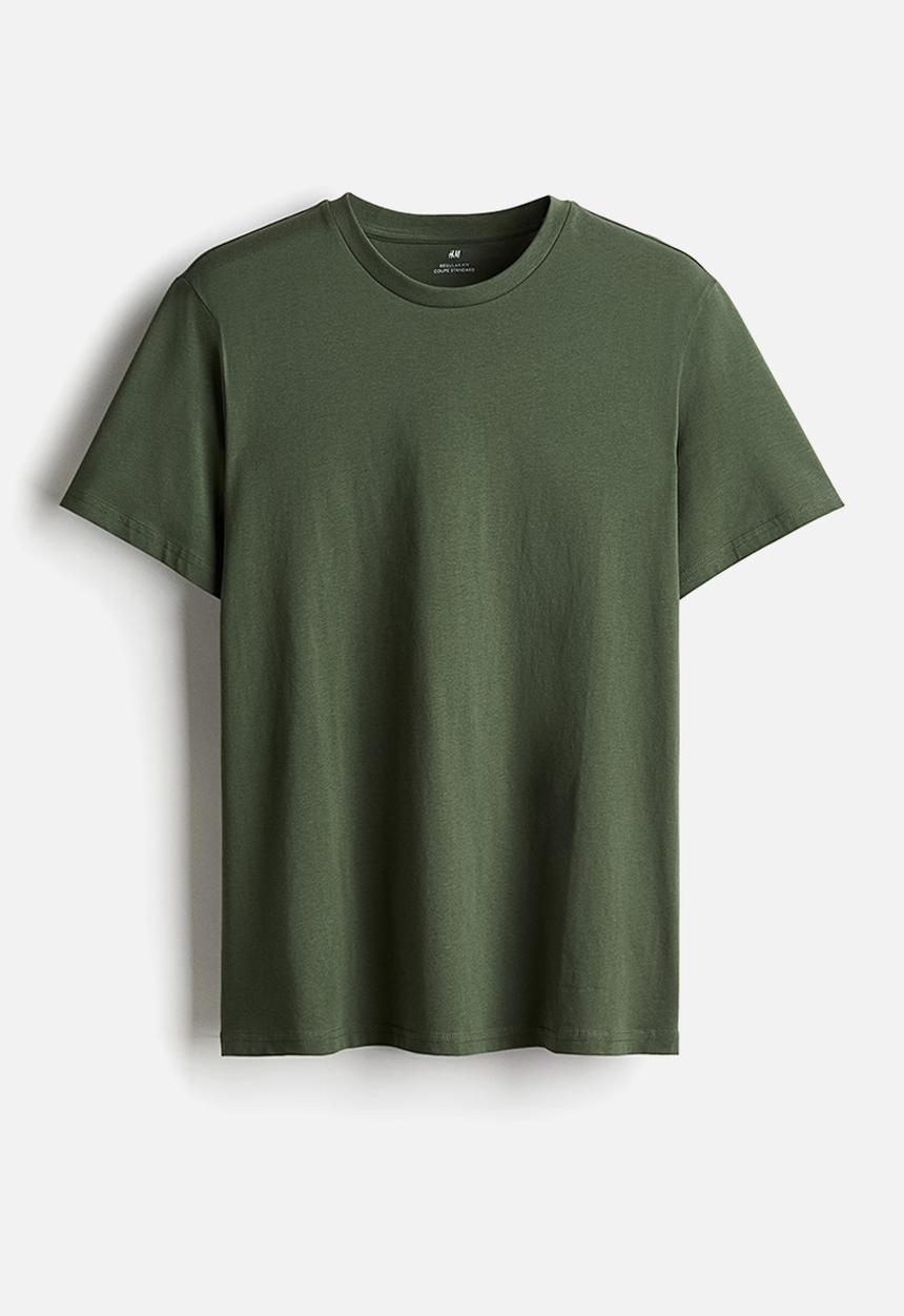 H&M - Regular fit t-shirt - khaki green
