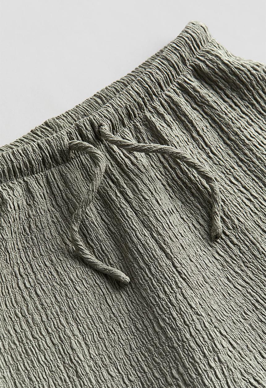 H&M - Crinkled jersey trousers - green