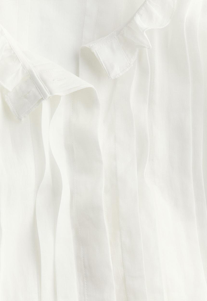H&M - Pintucked ramie dress - white
