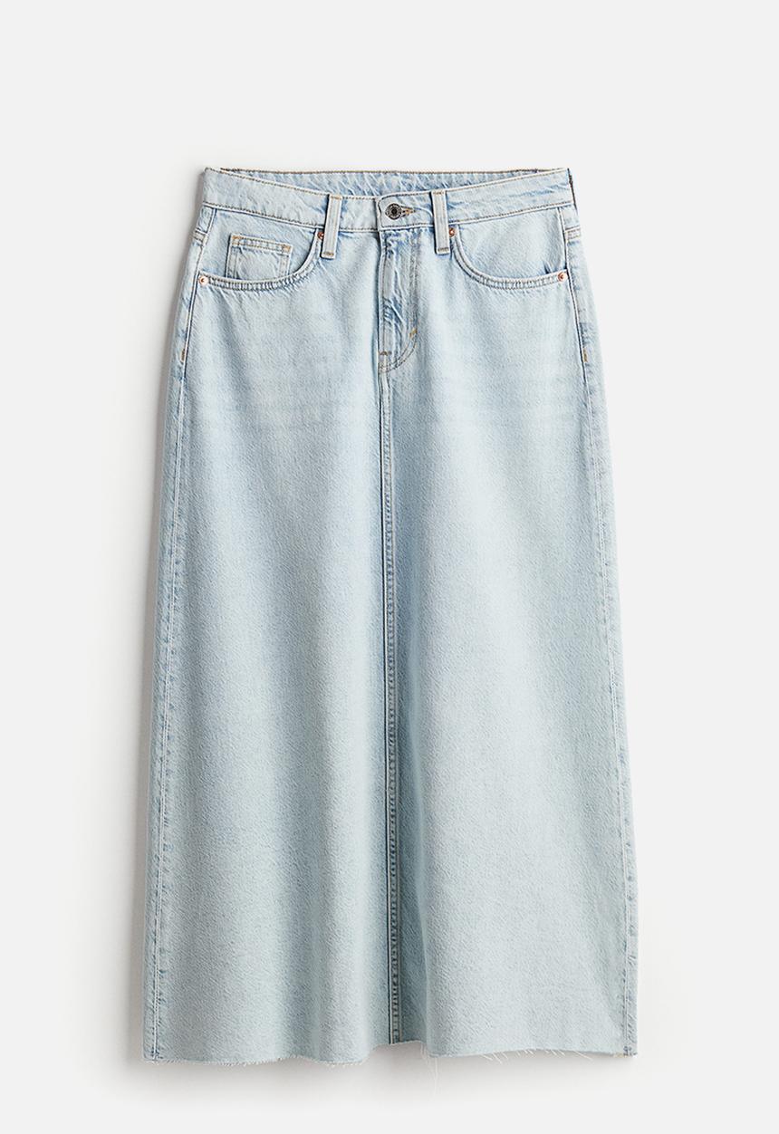 H&M - Feather soft denim skirt - pale denim blue