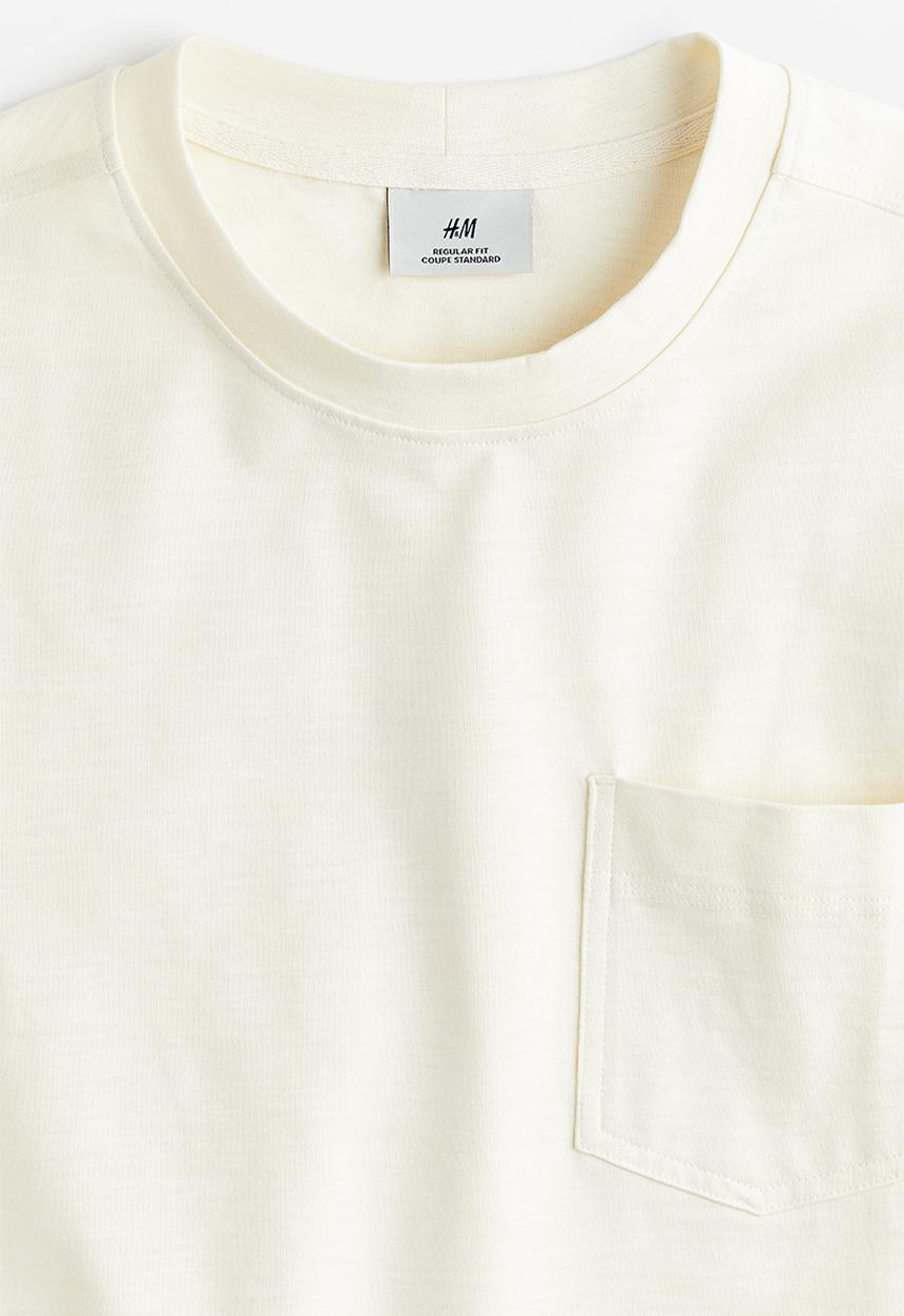 H&M - Regular fit long-sleeved jersey top - cream
