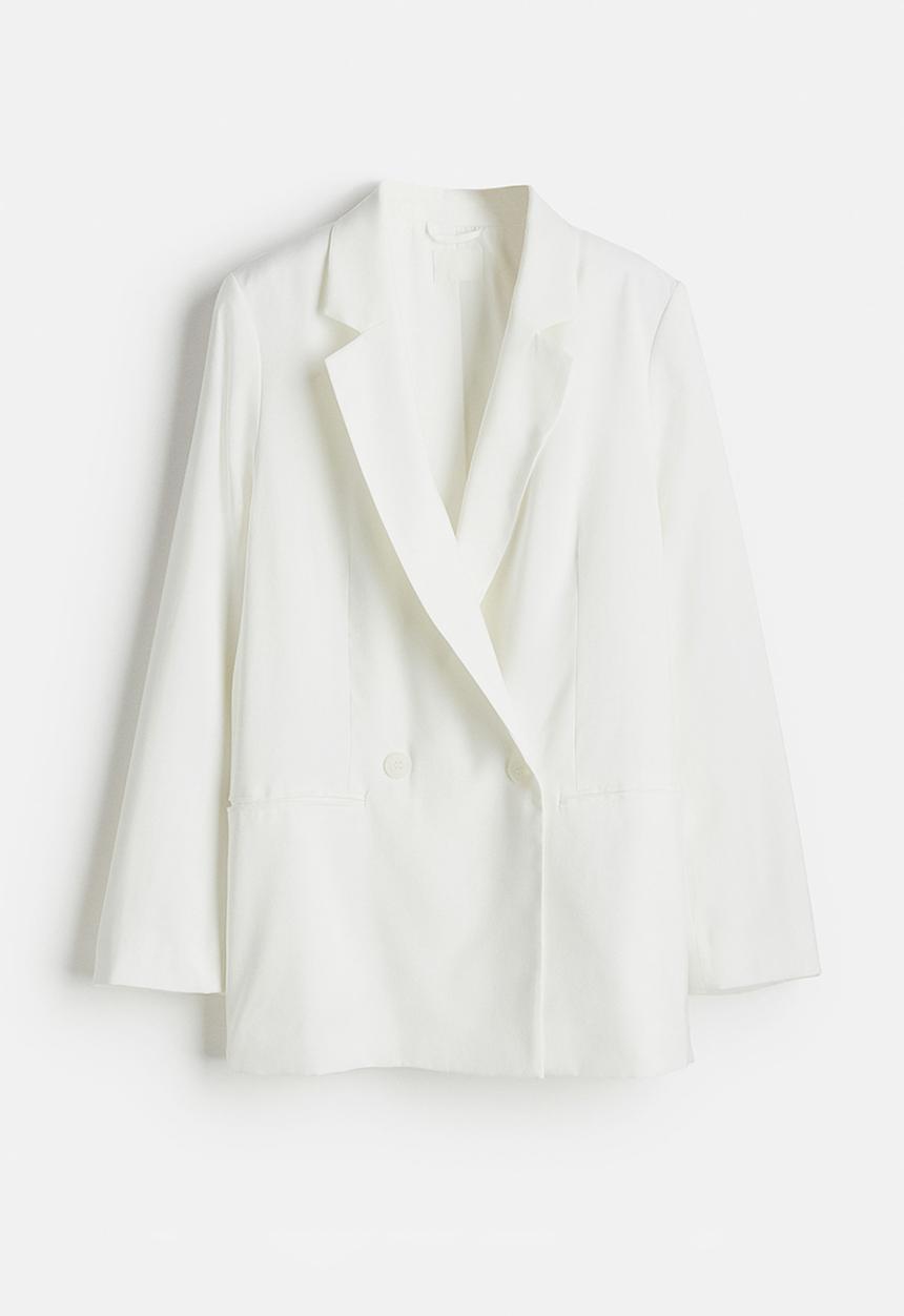 H&M - Double-breasted blazer - white