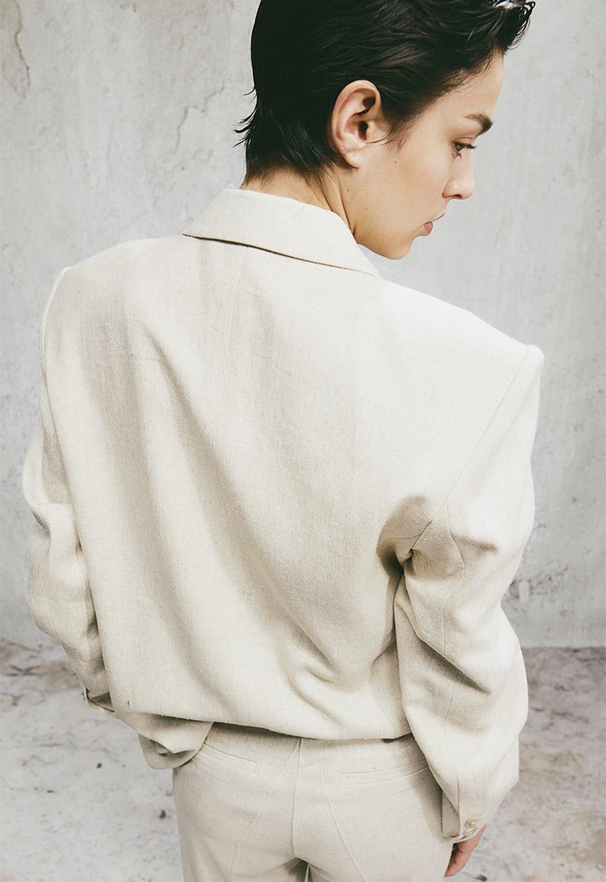 H&M - Double-breasted blazer - light beige