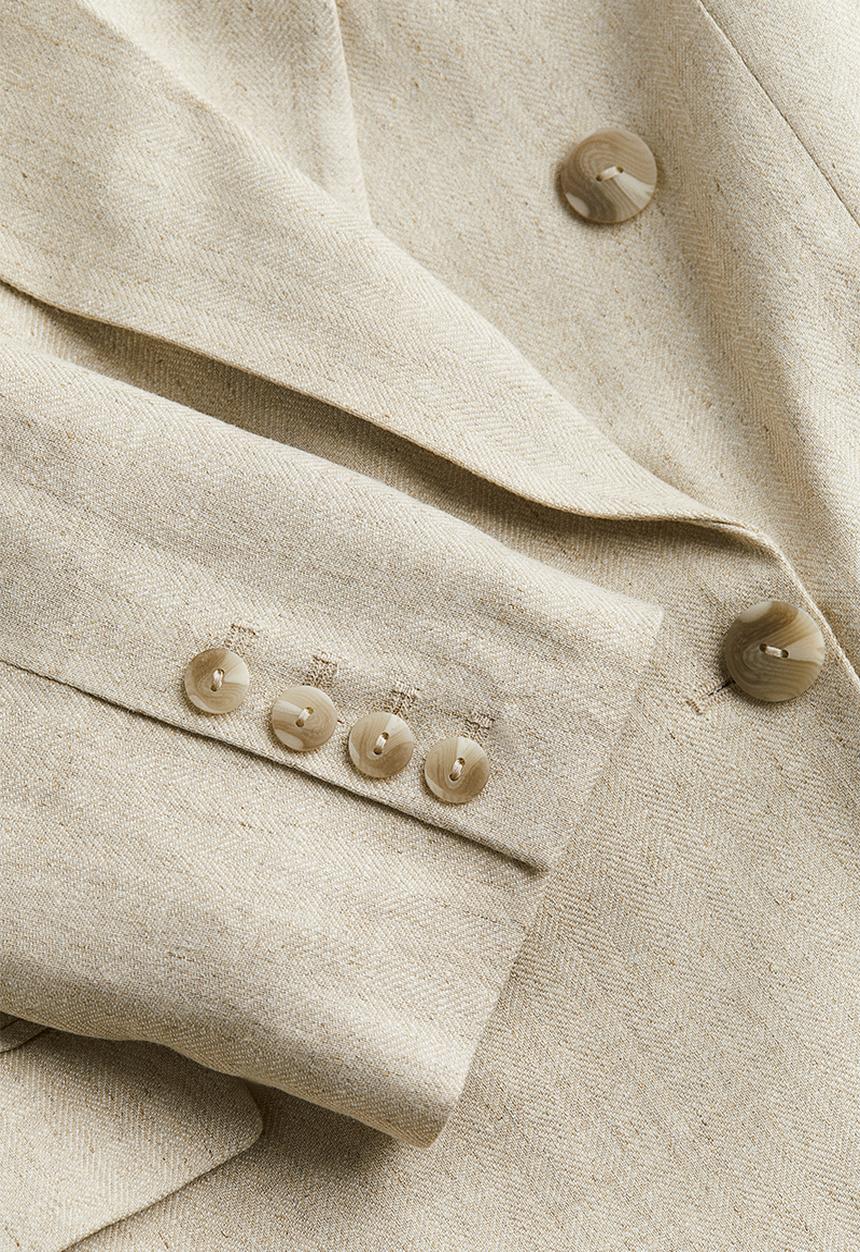 H&M - Double-breasted blazer - light beige
