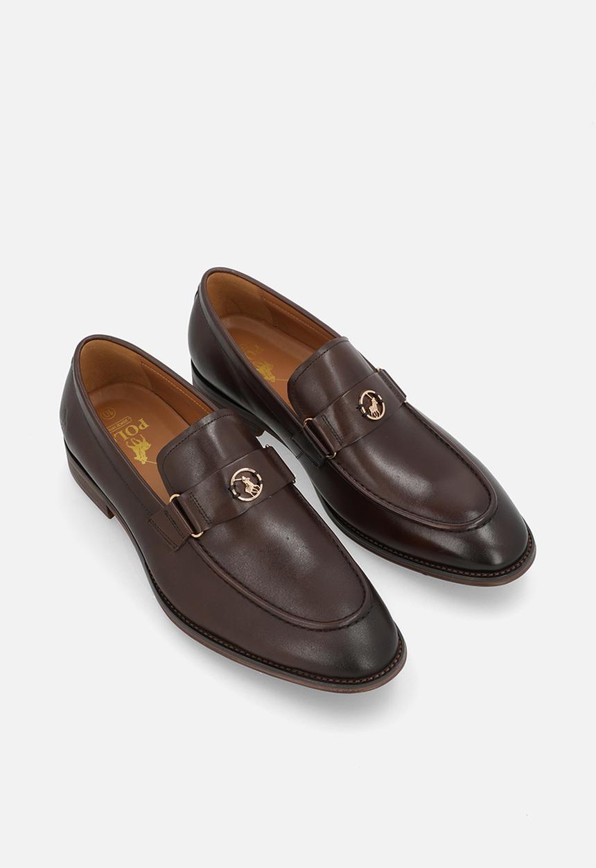 POLO - Circle pony trim penny loafer - brown