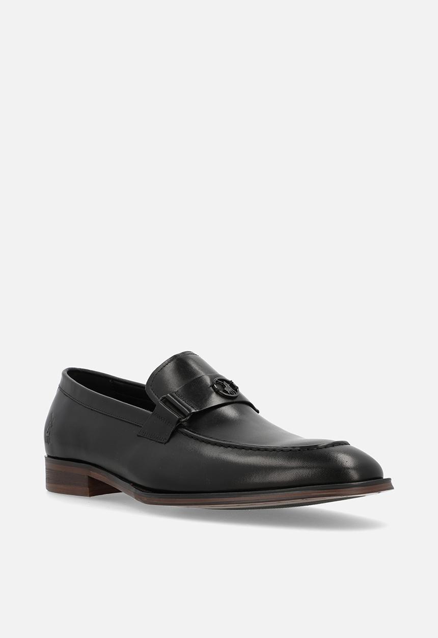 POLO - Circle pony trim penny loafer - black