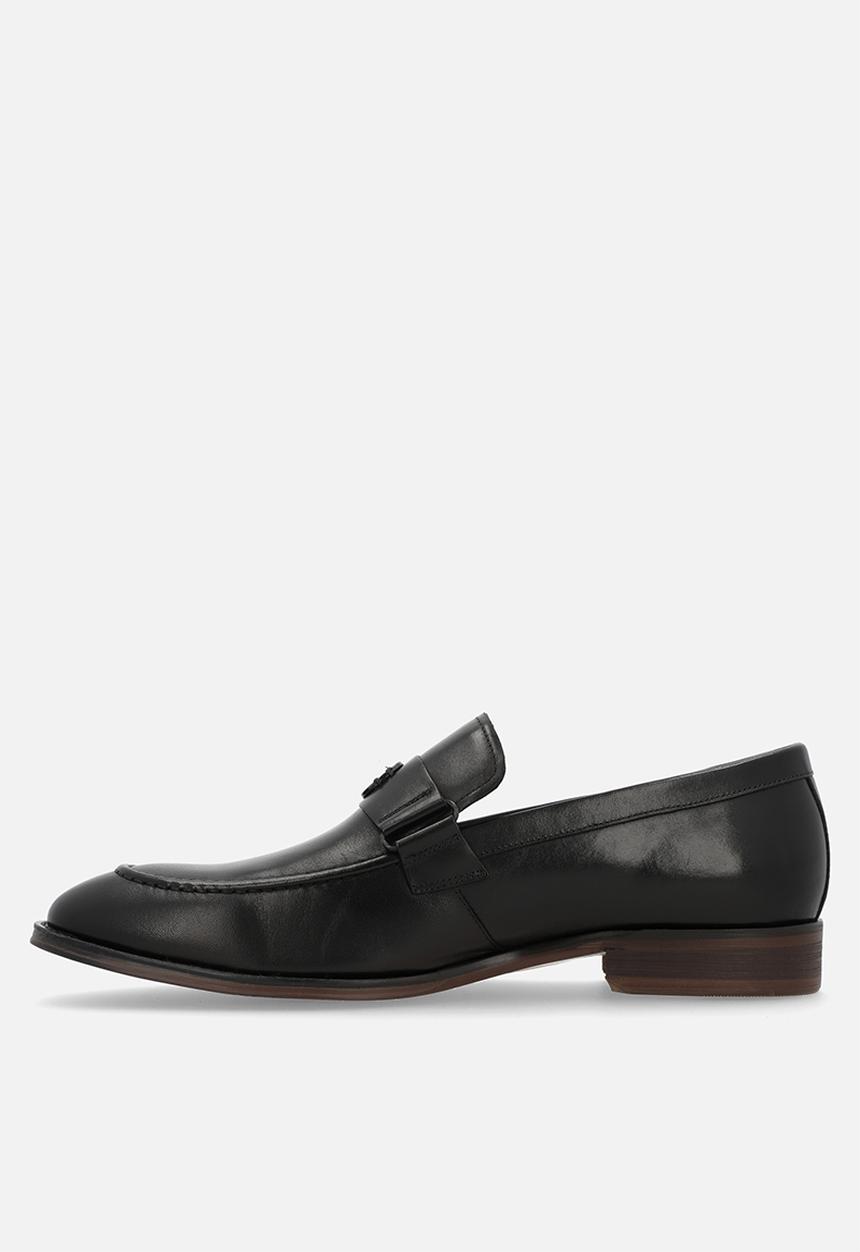 POLO - Circle pony trim penny loafer - black