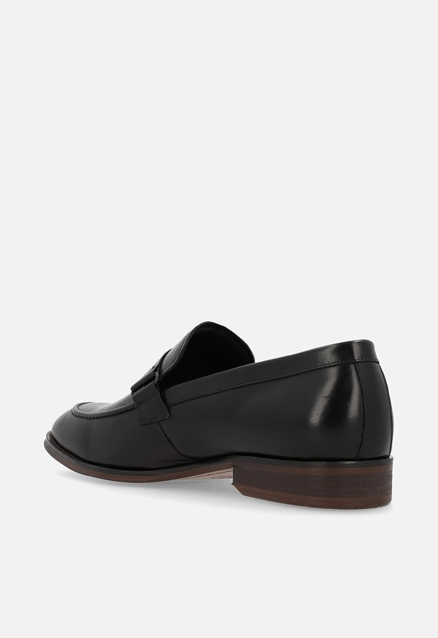 POLO - Circle pony trim penny loafer - black