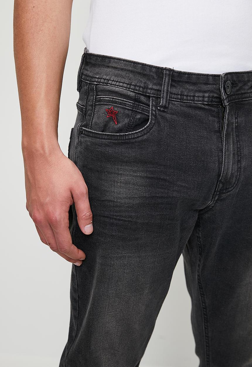 SOVIET - Dalton Slim Leg Denim - Charcoal