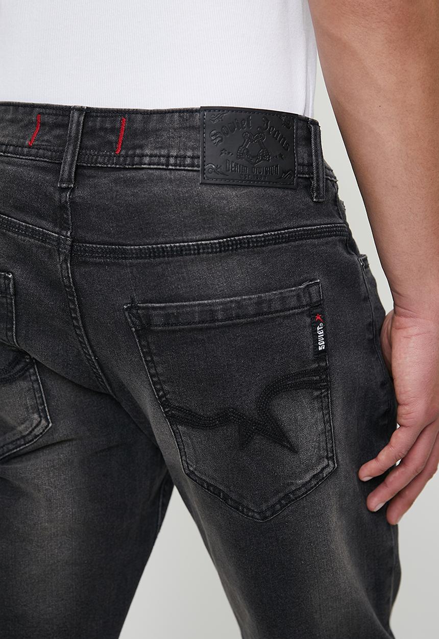 SOVIET - Dalton Slim Leg Denim - Charcoal