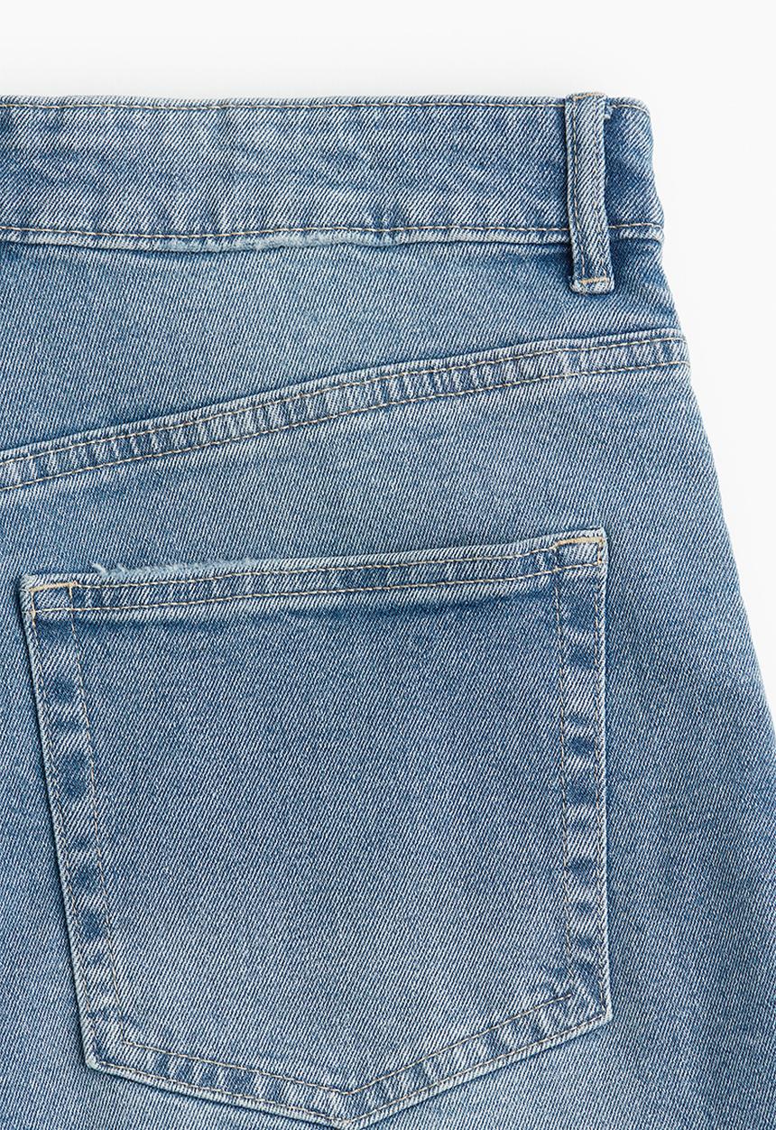 H&M - High-waisted denim shorts - light denim blue