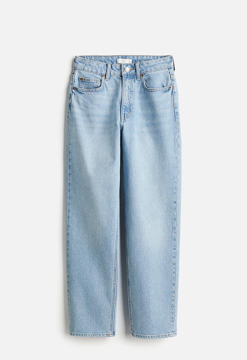 H&M - Slim straight high ankle jeans - light denim blue