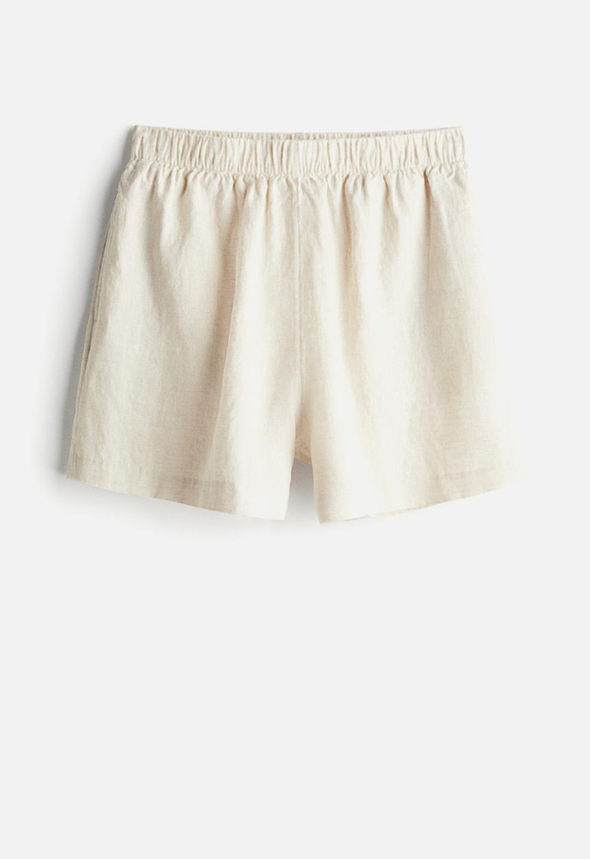 H&M - Pull-on linen shorts - natural white