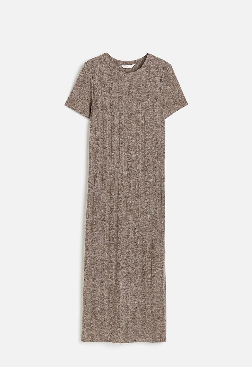 H&M - Ribbed dress - dark mole