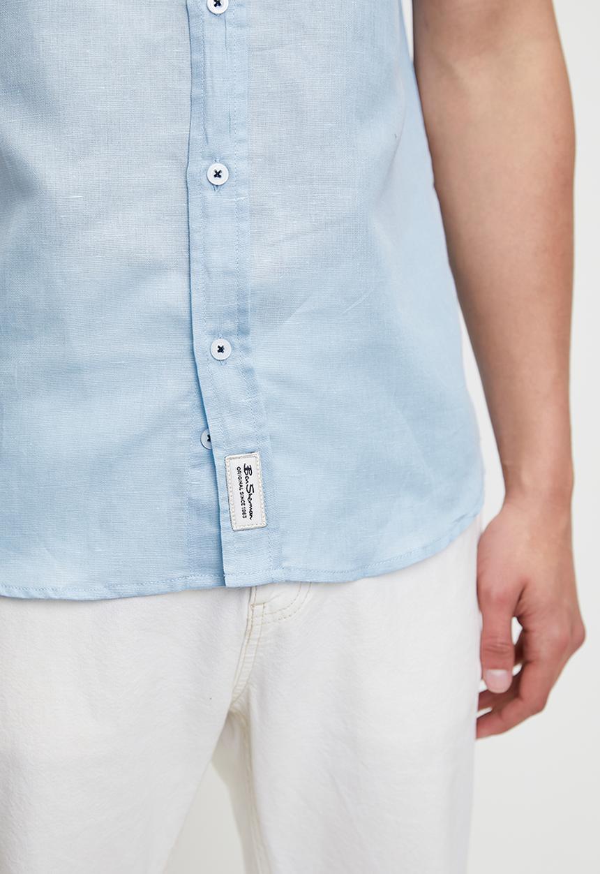 Ben Sherman - Linen Shirt Short Sleeve - Light Blue