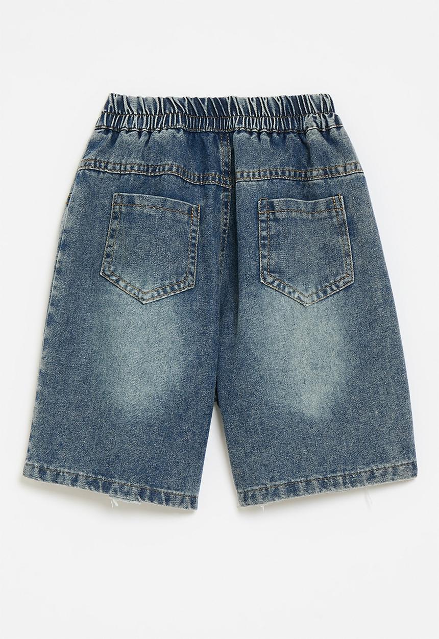 Pop Candy - Distressed denim shorts - blue