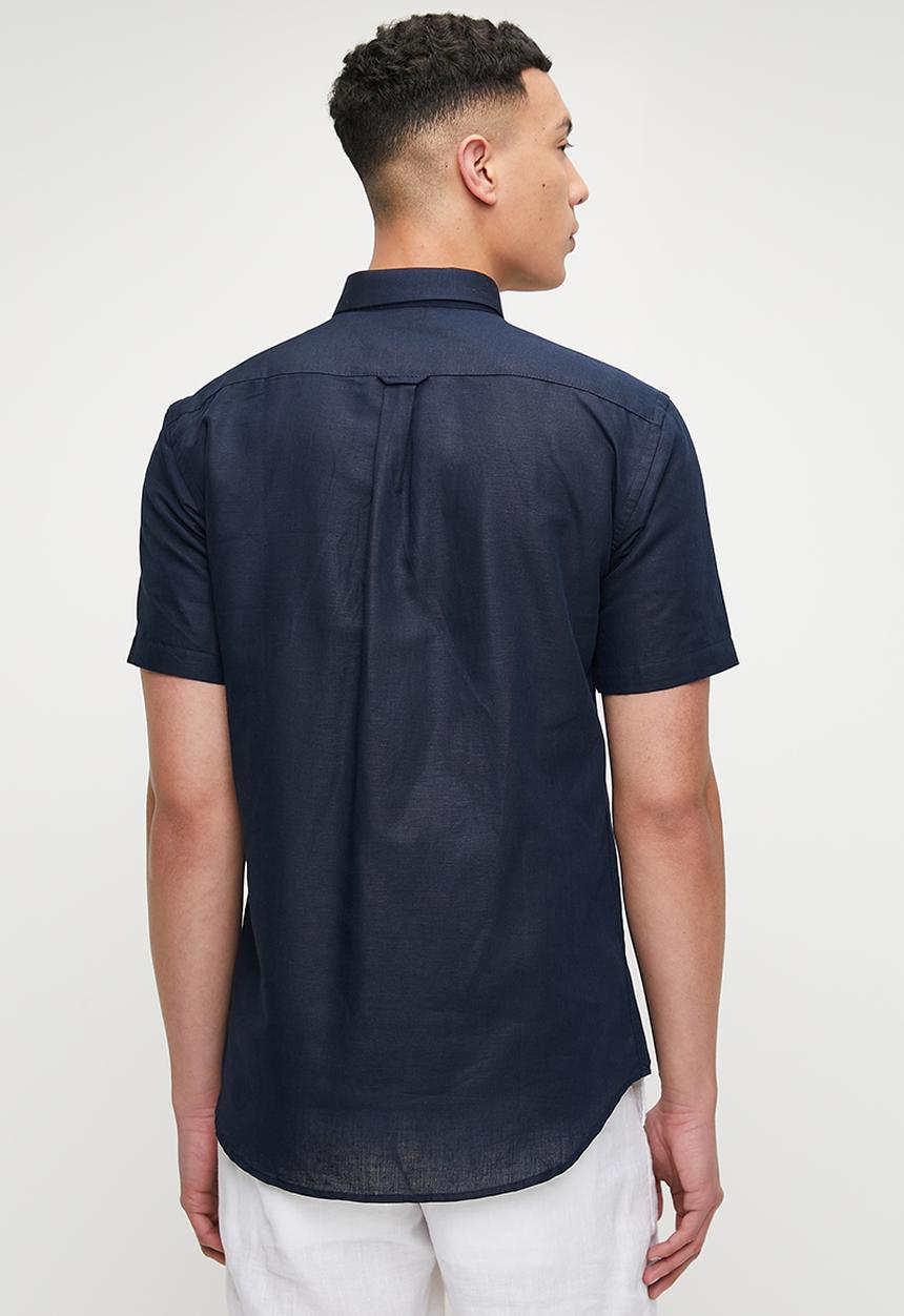 Ben Sherman - Linen Shirt Short Sleeve - Navy