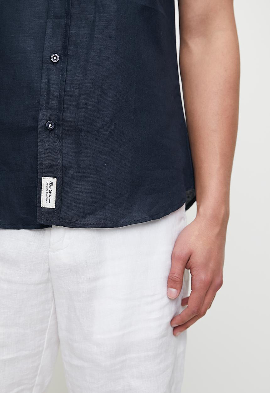 Ben Sherman - Linen Shirt Short Sleeve - Navy