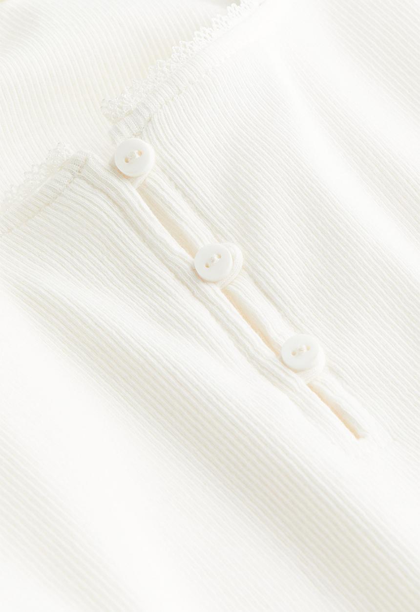 H&M - Ribbed jersey top - white