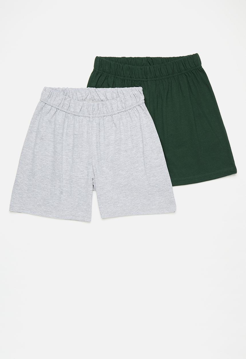 Pop Candy - 2 Pack pj short - grey & green