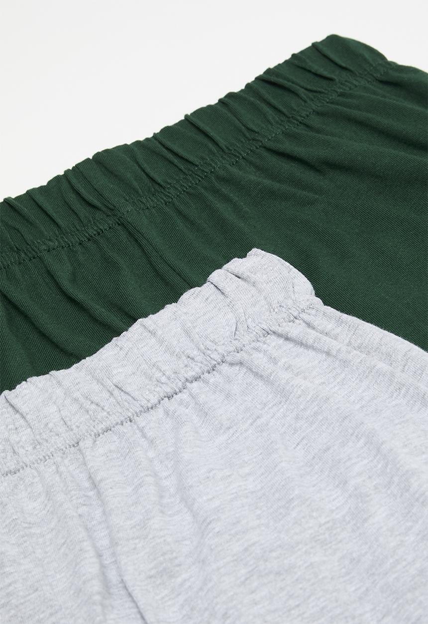 Pop Candy - 2 Pack pj short - grey & green