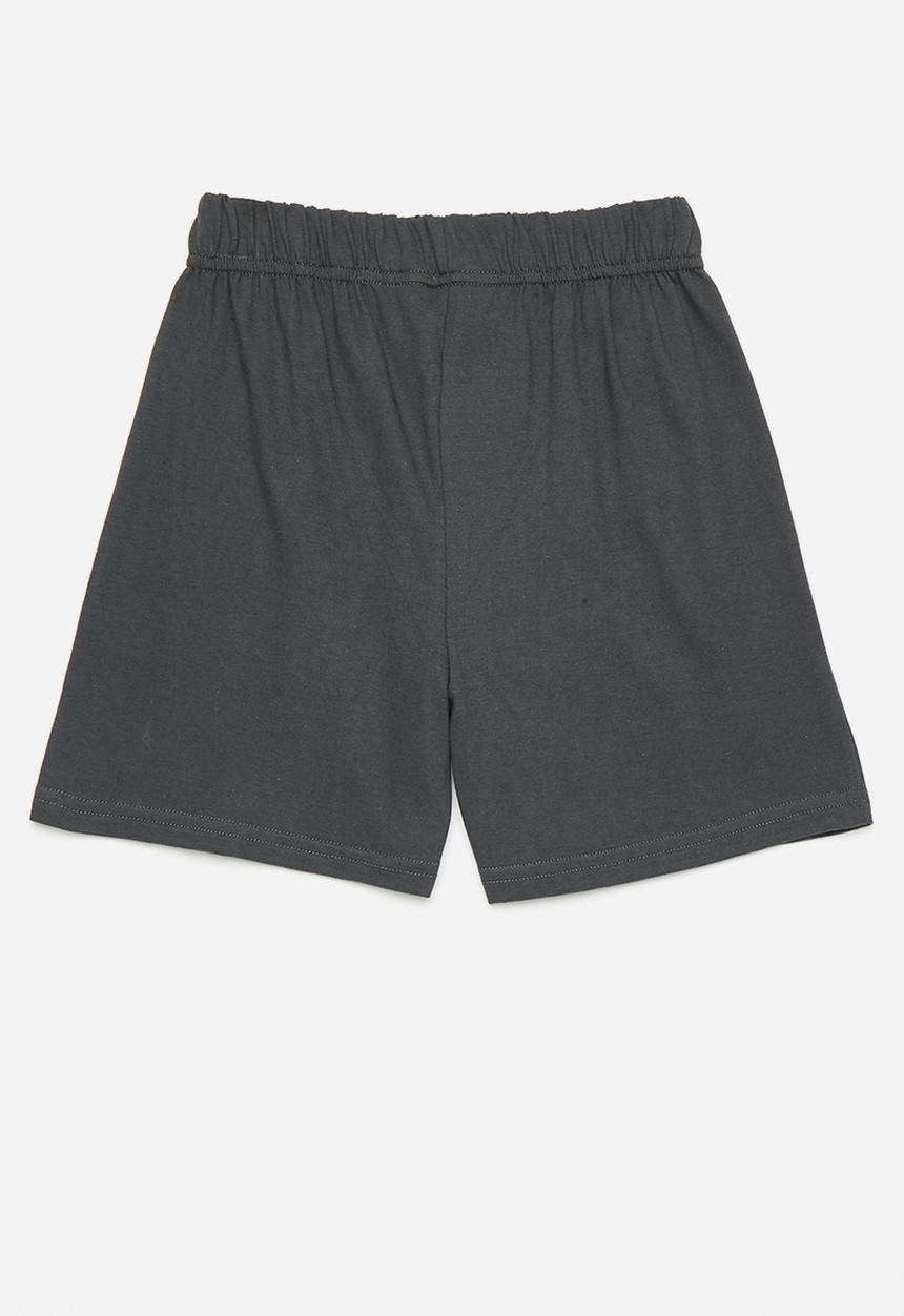 Pop Candy - 2 Pack pj short - grey & black