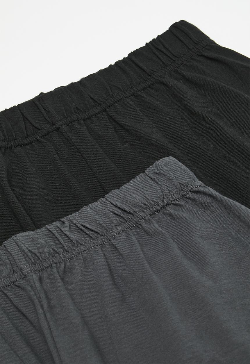 Pop Candy - 2 Pack pj short - grey & black
